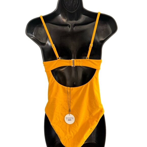 NWT Andrea Iyamah Tiaca One Piece Swimsuit In Marigold Yellow Cutout Size‎ S - Picture 5 of 12